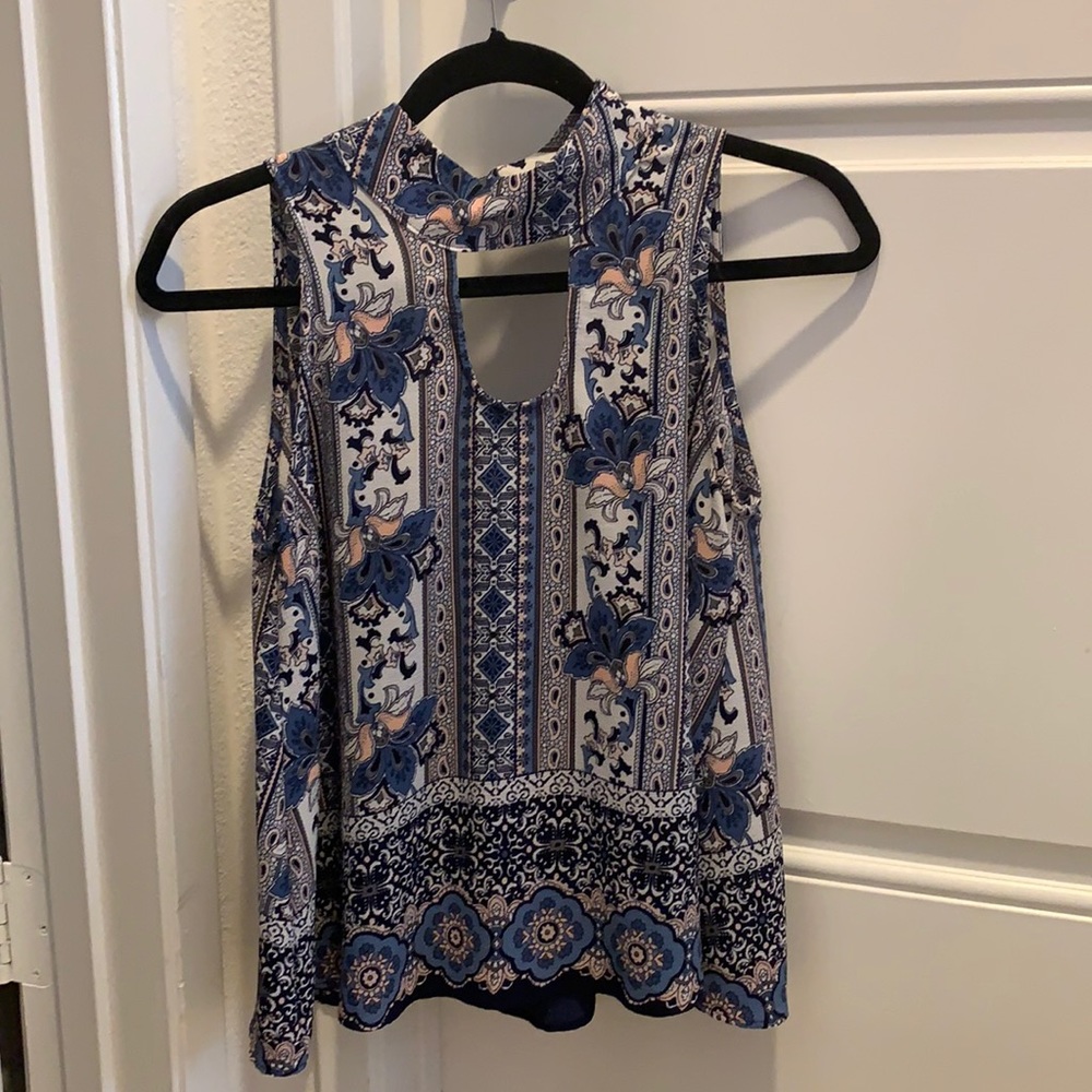 High Neck Patterned Top